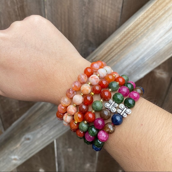 Carnelian Crystal Handmade Beaded Bracelet - Picture 5 of 5